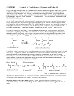 (Choice): Synthesis of Two Polymers: Plexiglass and Nylon-6,6