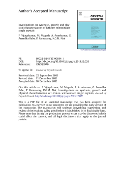 Investigations on synthesis, growth and physical characterization of