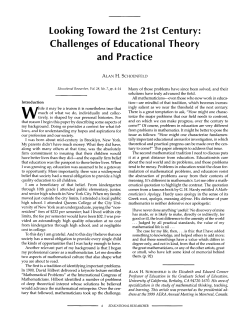 Looking toward the 21st Century: Challenges of Educational Theory