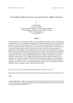 1 &ldquo;The Portfolio Size Effect and Lifecycle Asset Allocation Funds: A