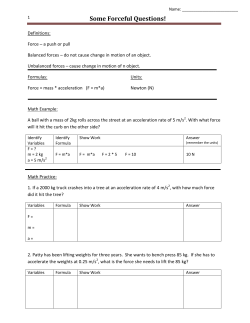 Some Forceful Questions!