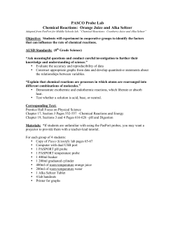 PASCO Probe Lab Chemical Reactions: Orange Juice