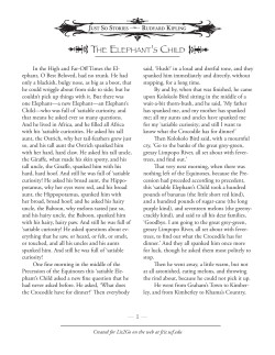 THE ELEPHANT`S CHILD