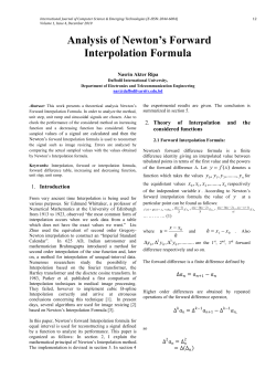 Analysis of Newton`s Forward Interpolation Formula
