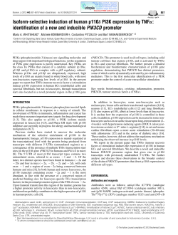Isoform-selective induction of human p110&delta; PI3K expression by TNF&alpha;