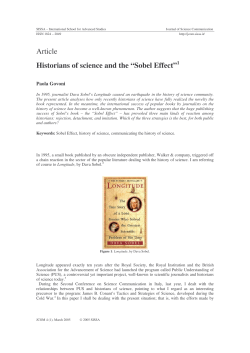 Article Historians of science and the &ldquo;Sobel Effect&rdquo;1