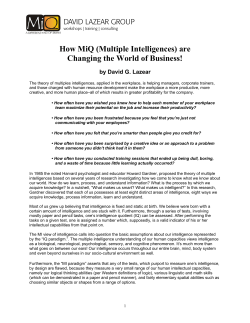 How MiQ (Multiple Intelligences) are Changing the World of Business!