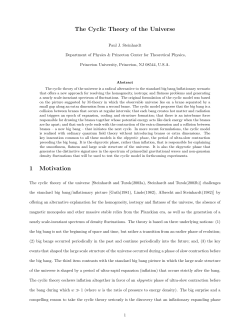 The Cyclic Theory of the Universe - Physics Department, Princeton