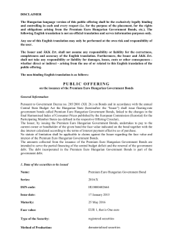 Premium Euro Hungarian Government Bond 2016/X