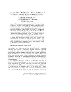 Anecdotes can tell stories-how