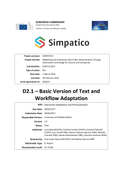 D2.1 &ndash; Basic Version of Text and Workflow Adaptation