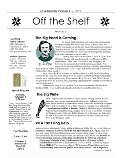 Off the Shelf - Galesburg Public Library