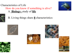 Characteristics of Life How do you know if something is alive? A
