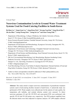 Norovirus Contamination Levels in Ground Water Treatment