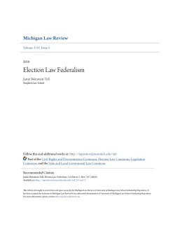 Election Law Federalism - University of Michigan Law School