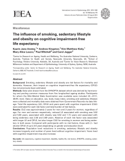 The influence of smoking, sedentary lifestyle and