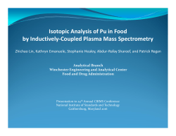 Isotopic Analysis of Pu in Food by Inductively