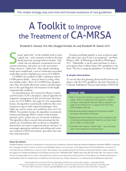 A Toolkit to Improve the Treatment of CA-MRSA