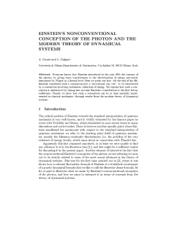 EINSTEIN`S NONCONVENTIONAL CONCEPTION OF THE