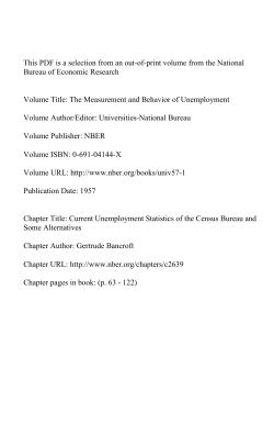 Current Unemployment Statistics of the Census Bureau and