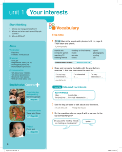 unit 1 Your interests