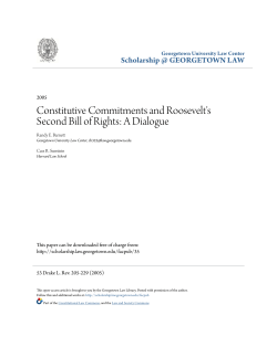Constitutive Commitments and Roosevelt`s Second Bill of Rights: A