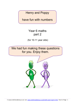 Year 6 maths part 2 We had fun making these questions for you