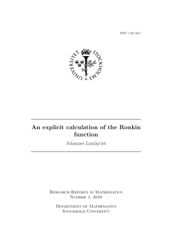 An explicit calculation of the Ronkin function