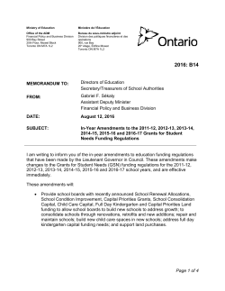 In-Year Amendments to the 2011-12, 2012-13, 2013-14, 2014