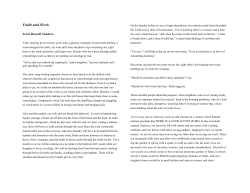 Faith and Work - St. Olaf Pages