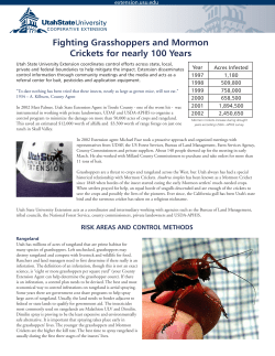 Fighting Grasshoppers and Mormon Crickets for nearly 100 Years