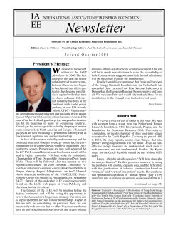 Newsletter - International Association for Energy Economics
