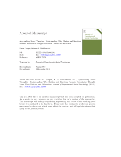 Approaching Novel Thoughts: Understanding Why Elation and