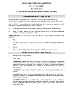 Sign Bylaw - City of Port Moody