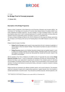 BRIDGE Proof of Concept call
