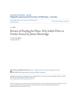 Review of Peopling the Plains - DigitalCommons@University of