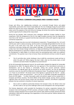EU-AFRICA: COMMON CHALLENGES AND A SHARED VISION
