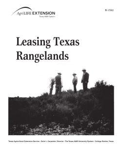Leasing Texas Rangelands