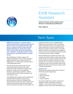 Engineering Workbench Research Assistant Tech Specs