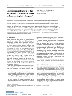 Crosslinguistic transfer in the acquisition of compound words in