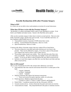 Erectile Dysfunction (ED) after Prostate Surgery