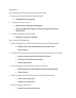 Completed Notes on the Legislative Branch