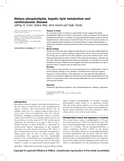 Dietary phospholipids, hepatic lipid metabolism