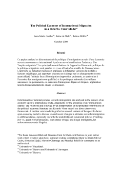 The Political Economy of International Migration in a Ricardo