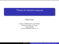 Theory of coherent measures