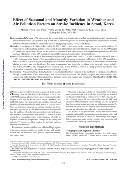 Effect of Seasonal and Monthly Variation in Weather and Air
