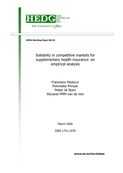 Solidarity in competitive markets for supplementary health insurance