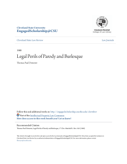 Legal Perils of Parody and Burlesque