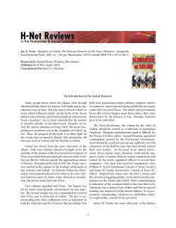 An Introduction to the Goliad Massacre - H-Net