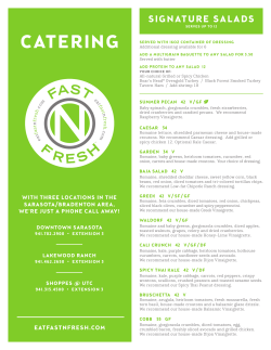 Catering Menu - Fast N Fresh